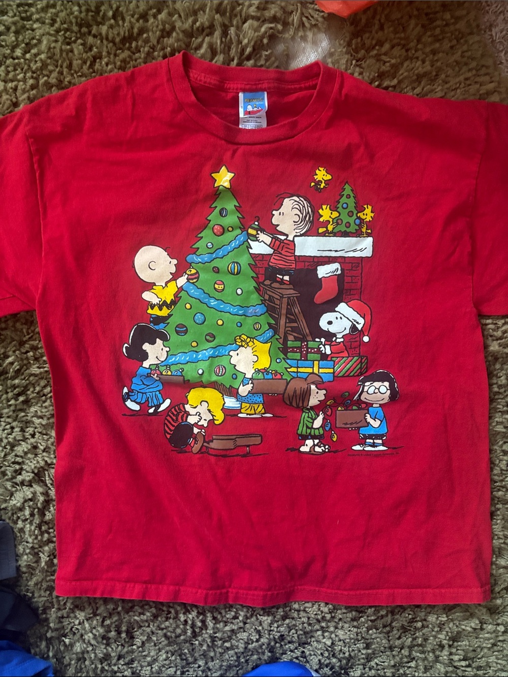 Peanuts Red Holiday Tree Graphic Tee